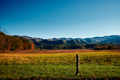 view of Cades Cove during the fall