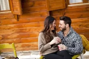 couple at a smoky mountain cabin