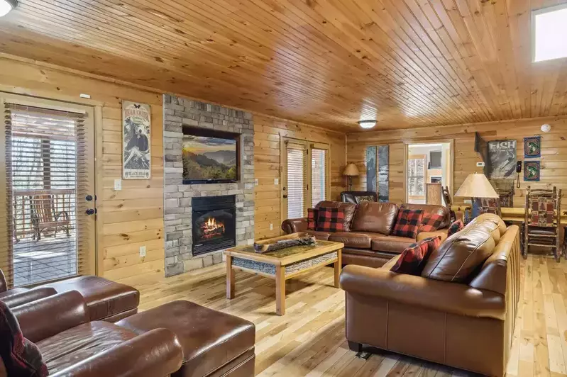 fireplace in Hawks Crest cabin