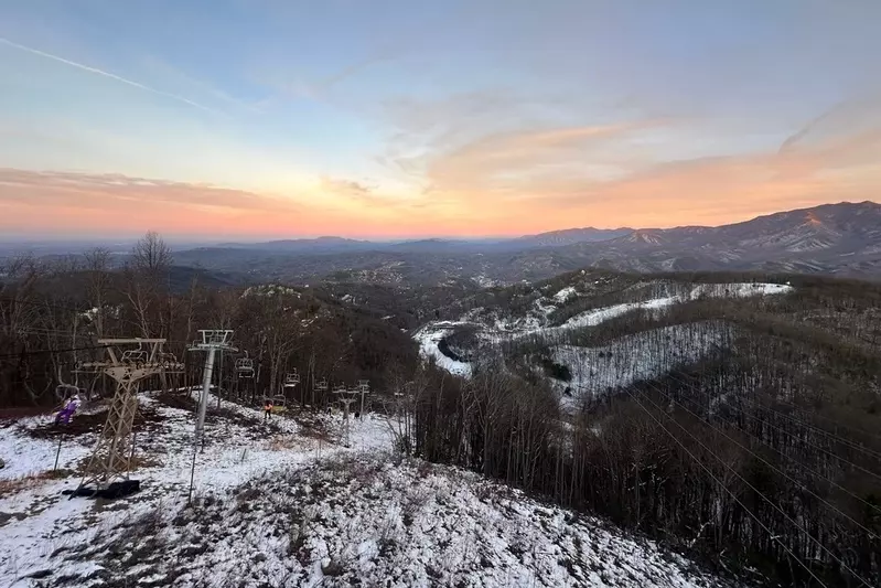 Ober Mountain ski lift on snow-covered mountain