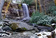 rainbow falls is one of the best winter hiking trails in the smoky mountains